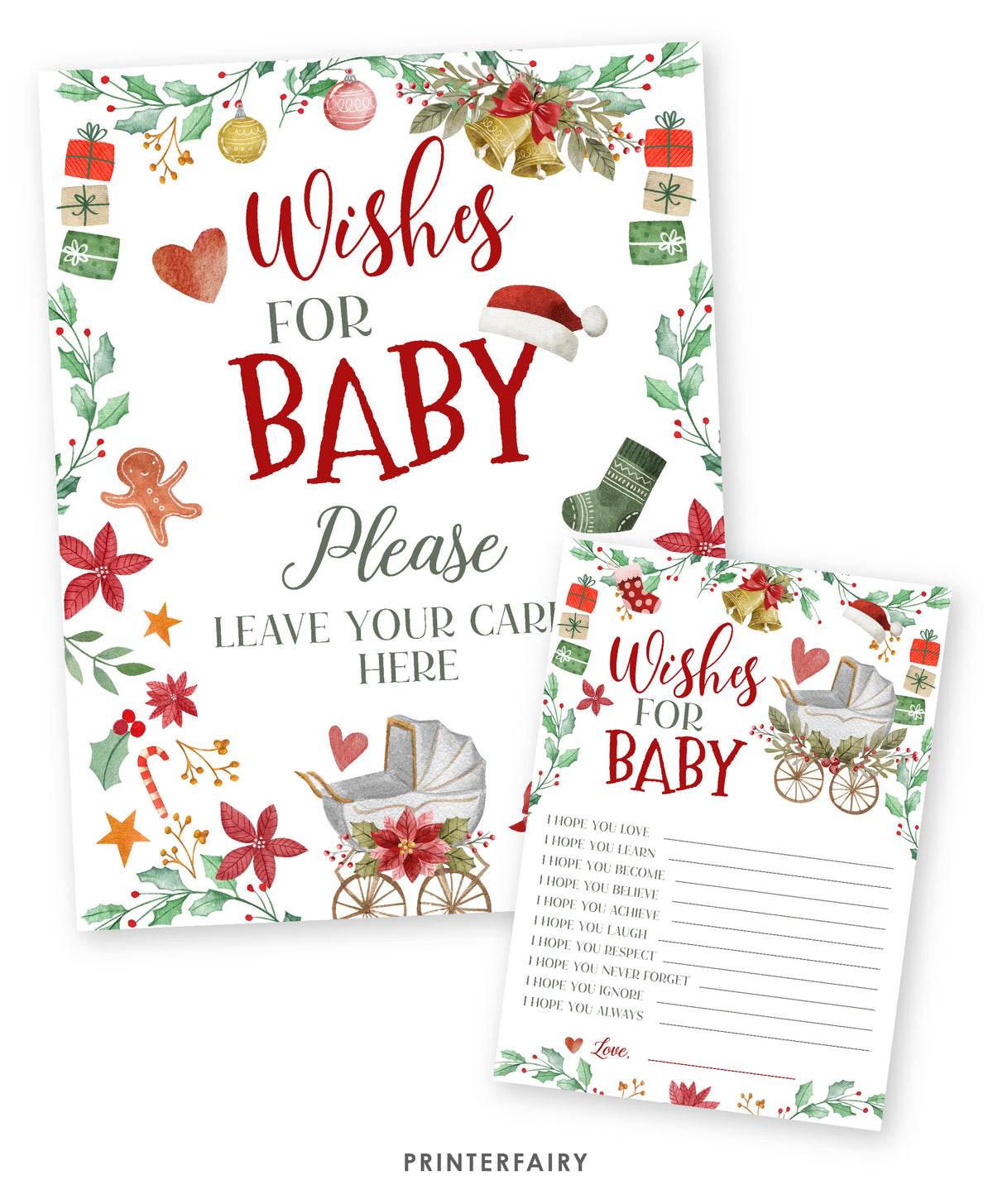 Santa Baby Shower Wishes for Baby