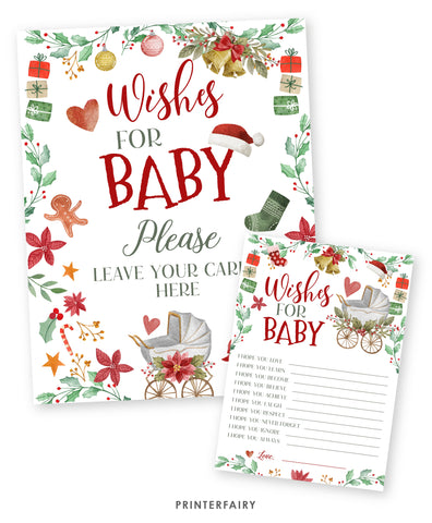 Santa Baby Shower Wishes for Baby