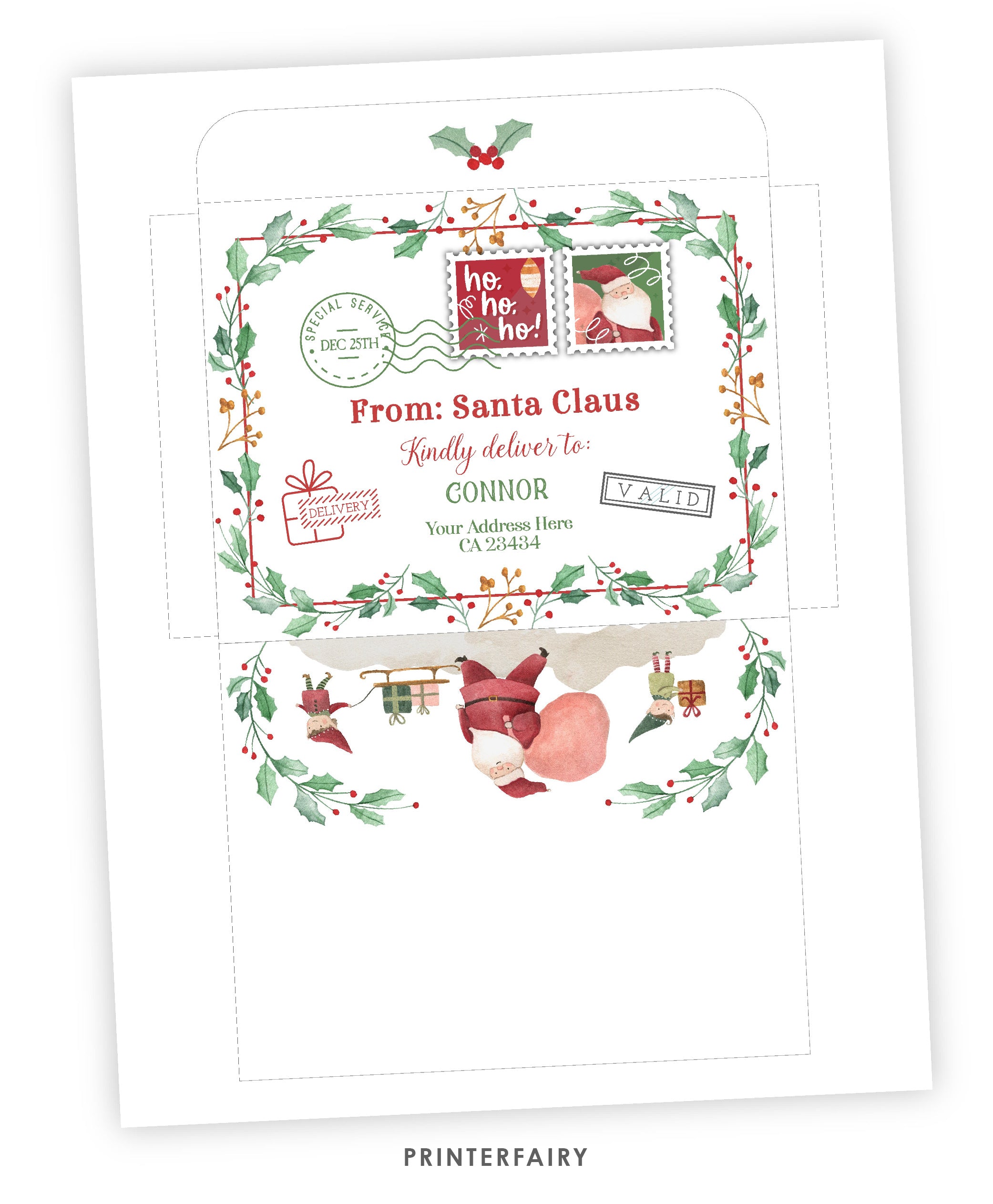 Santa Claus Letter Envelope