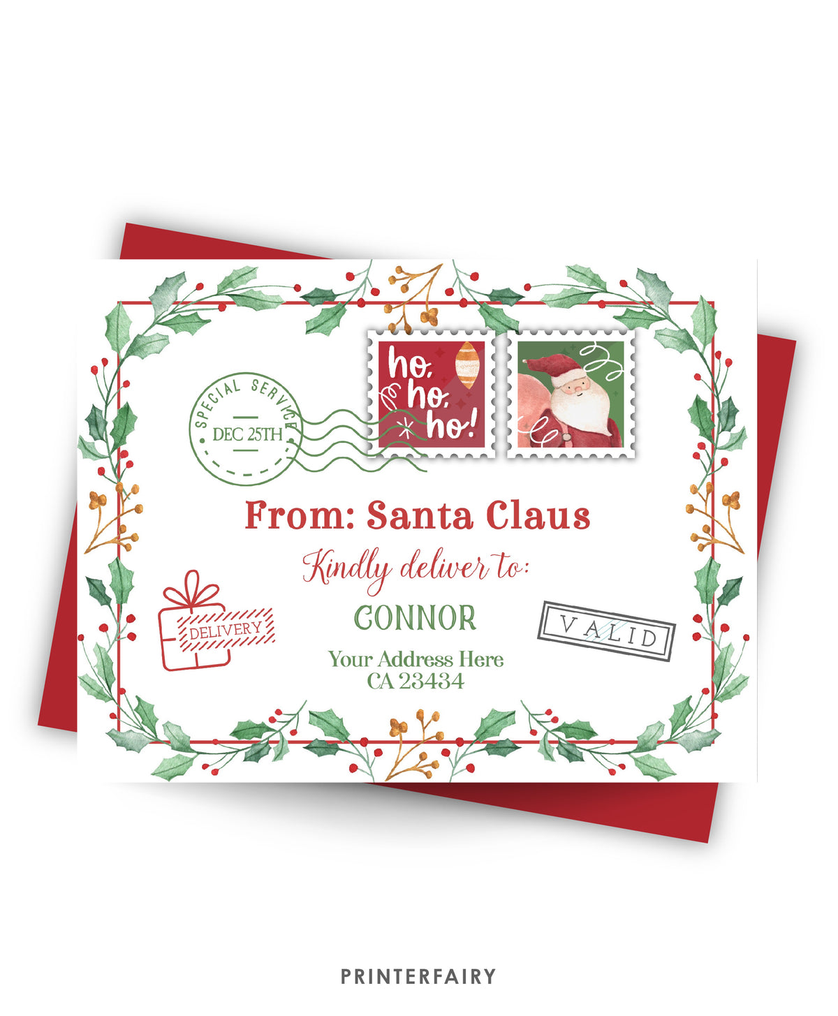 Santa Claus Letter Envelope