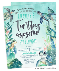 Sea Turtle Birthday Invitation