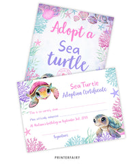 Sea Turtle Adoption Sign and Certificate