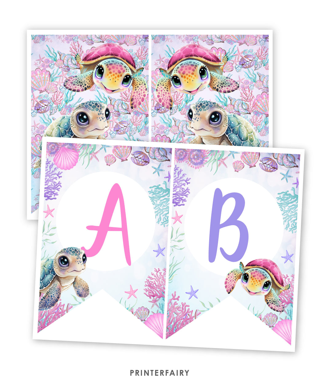 Sea Turtle Birthday Banner