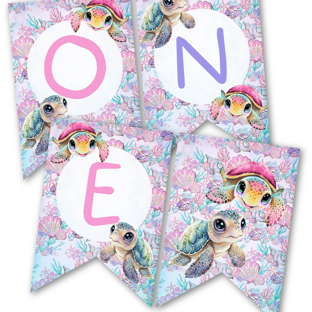 Sea Turtle 1st Birthday Banner – PrinterFairy