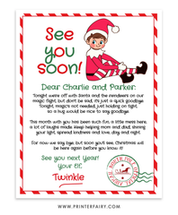 See You Soon Elf Goodbye printable Letter