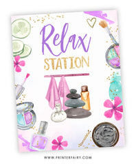 Spa Party Activities - Set of 5 Signs