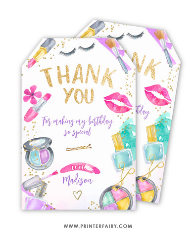 Spa Party Favor Tags