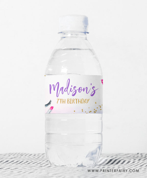 Spa Party Water Bottle Label