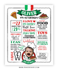 Spaghetti First Birthday Board with Photo