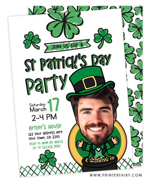 St. Patrick's Day Party Invitation with Photo