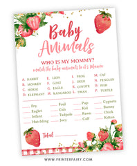 Strawberry Baby Shower Games