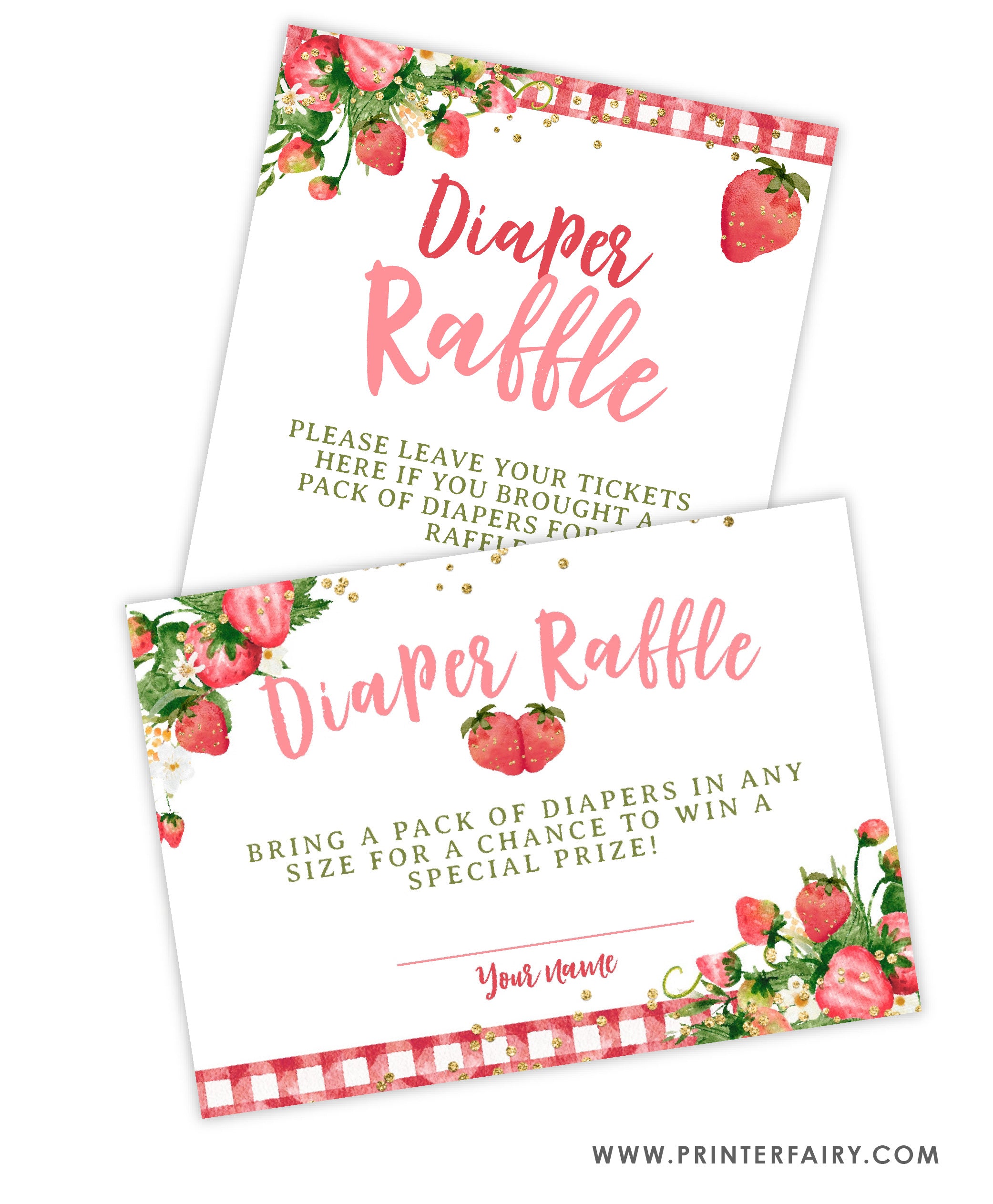 Strawberry Baby Shower Diaper Raffle