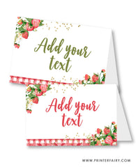Strawberry Baby Shower Food Tents