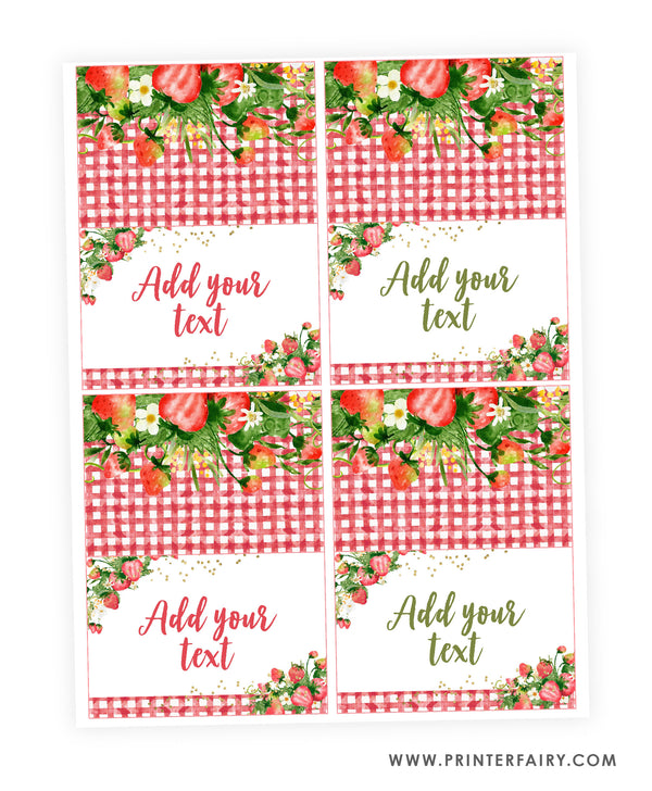 Strawberry Baby Shower Food Tents