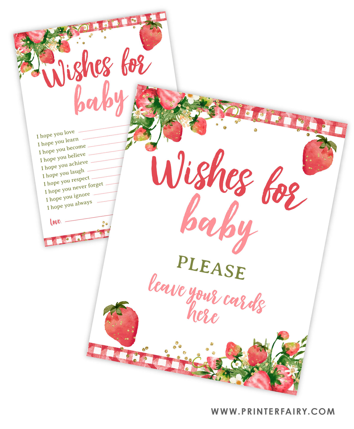 Strawberry Baby Shower Wishes For Baby