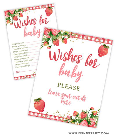 Strawberry Baby Shower Wishes For Baby