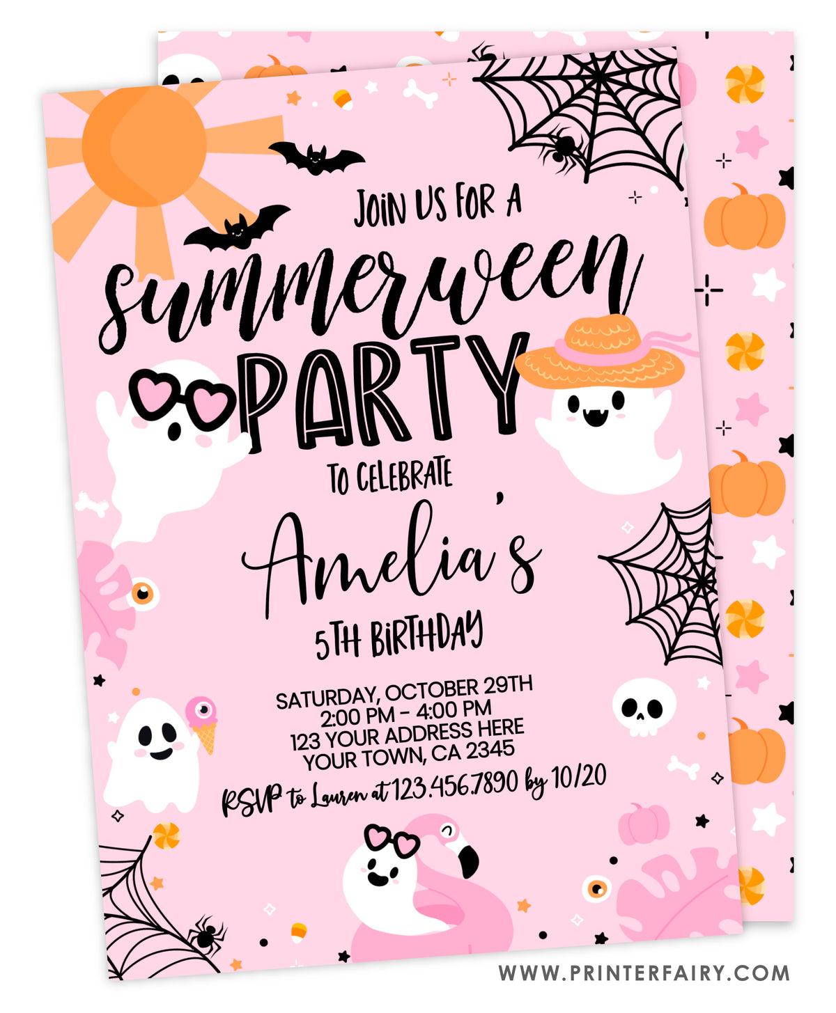Summerween Spooky Birthday Invitation