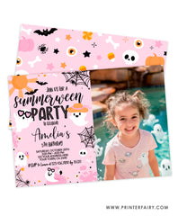 Summerween Spooky Birthday Invitation with Photo