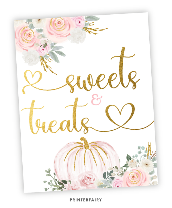 Pink Gold Baby Shower Signs