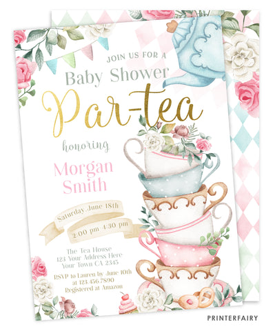 Time for Tea Baby Shower Invite