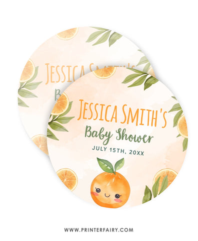 Orange Baby Shower Party Toppers
