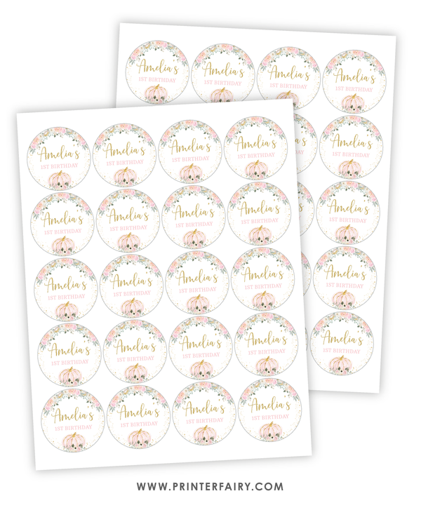 Little Pumpkin Floral Party Toppers
