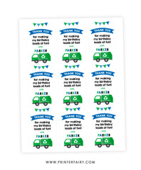 Trash Truck Birthday Party Favor Tag