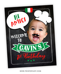 Trattoria Welcome Sign with Photo