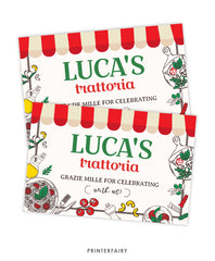 Italian Party Favor Box Label