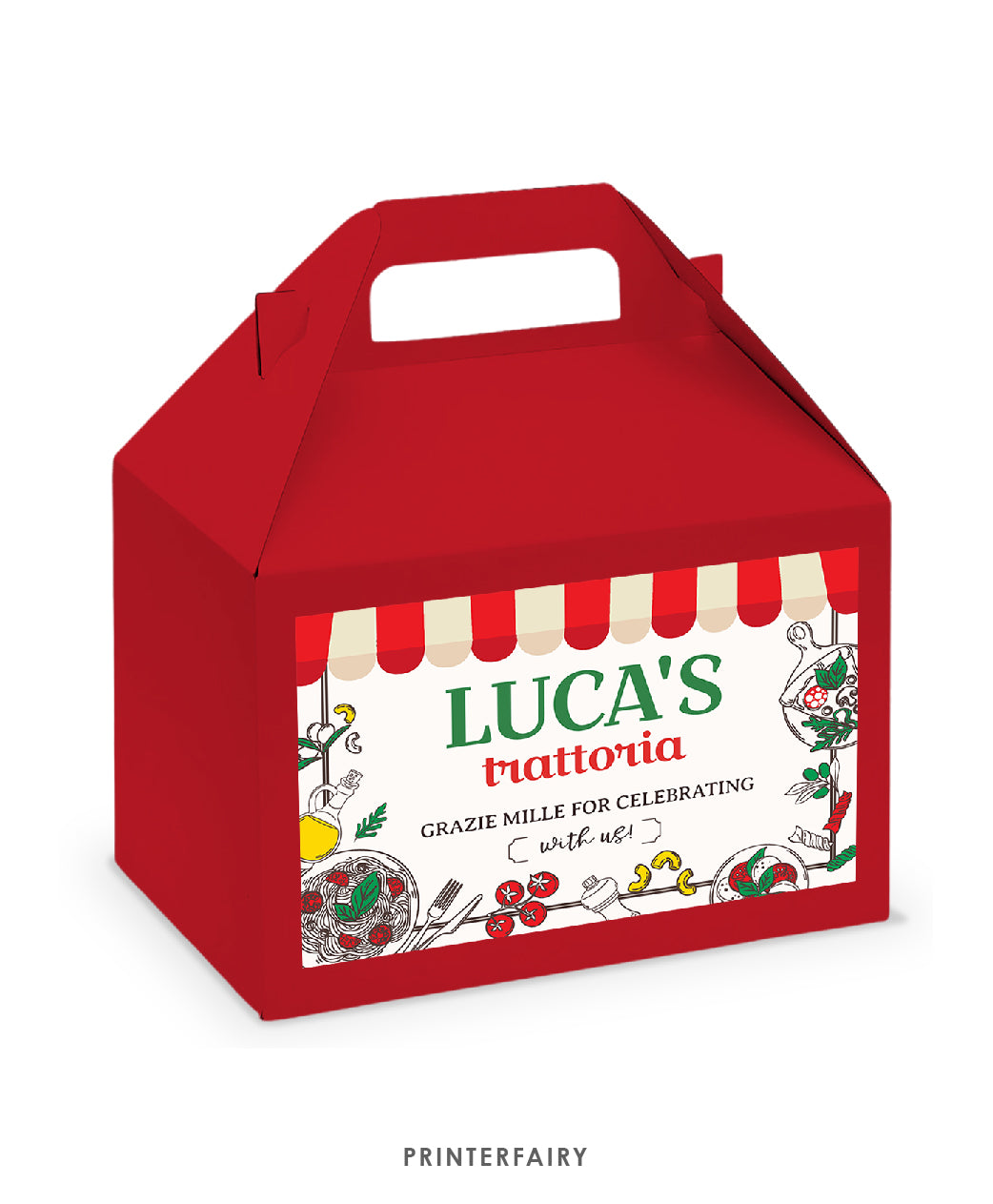 Italian Party Favor Box Label