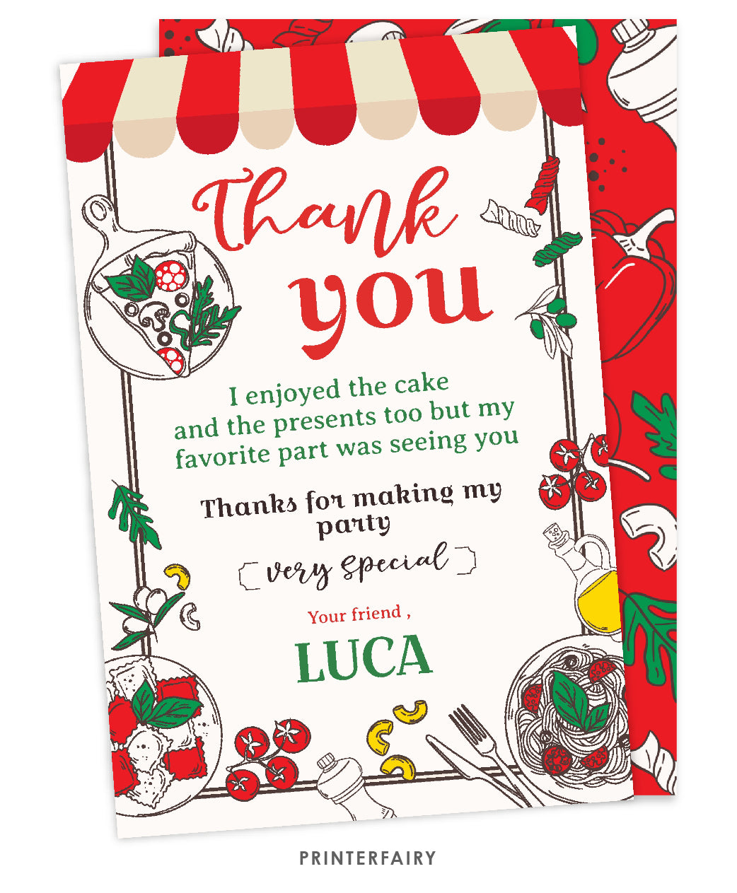 Italian Party Thank You Cards