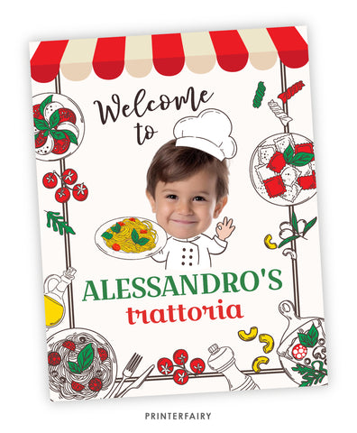 Italian Birthday Welcome Sign with Photo