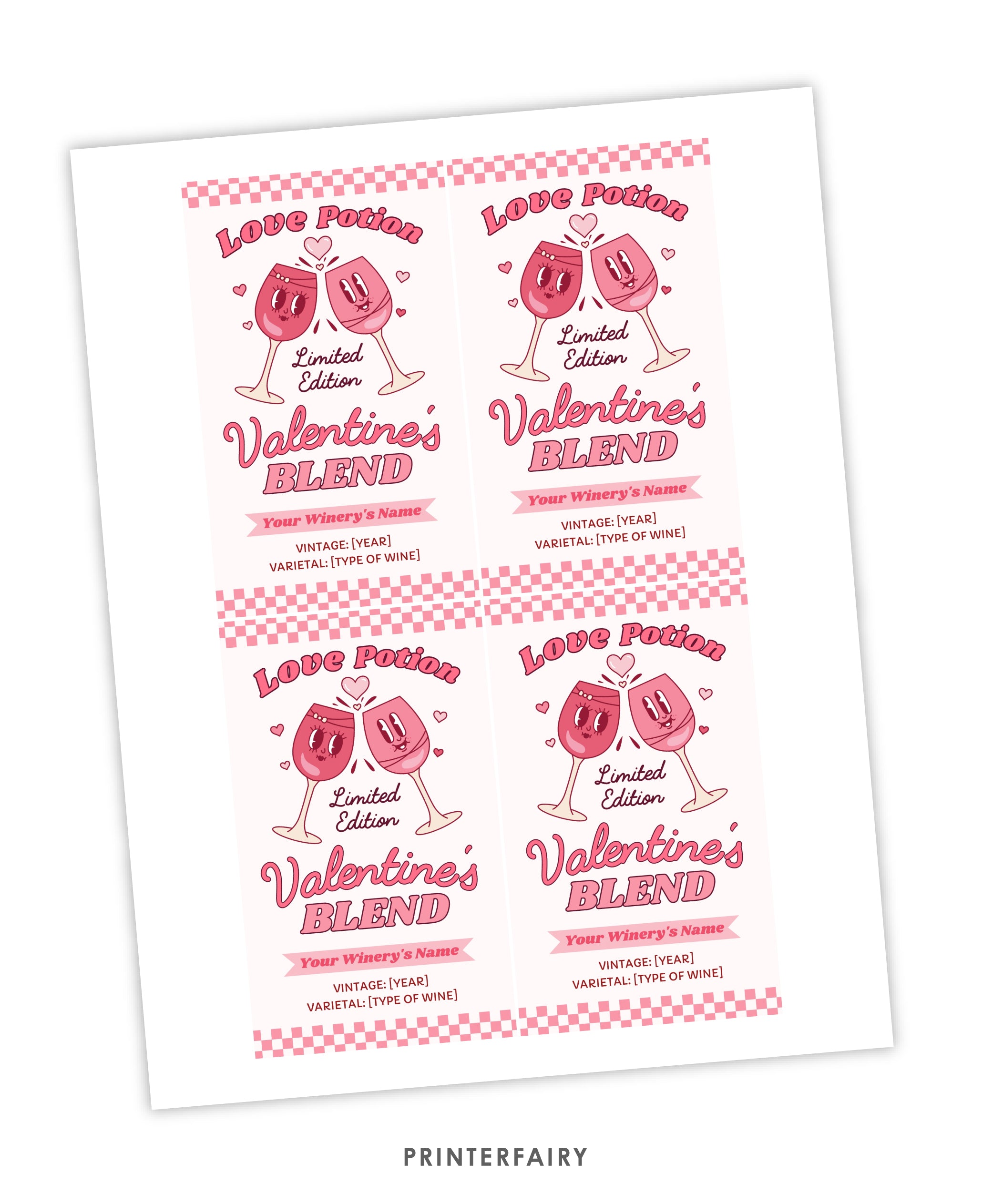 Valentine's Wine Label