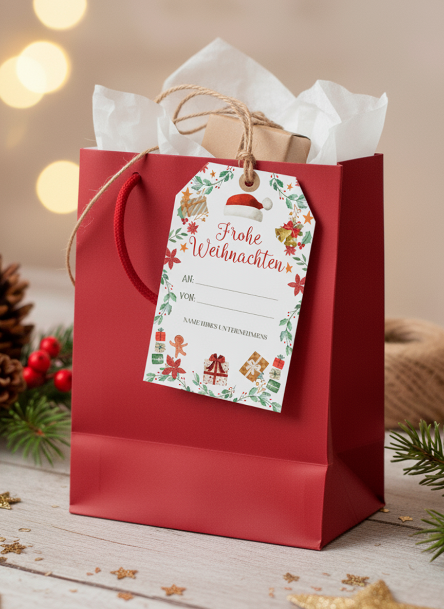 Weihnachts Geschenkanhänger Vorlage