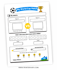 2026 World Cup Printable Activity Sheet for Kids, Soccer Match Tracker, Qualified Country Flags, Soccer Party Game PDF JPG Digital Download