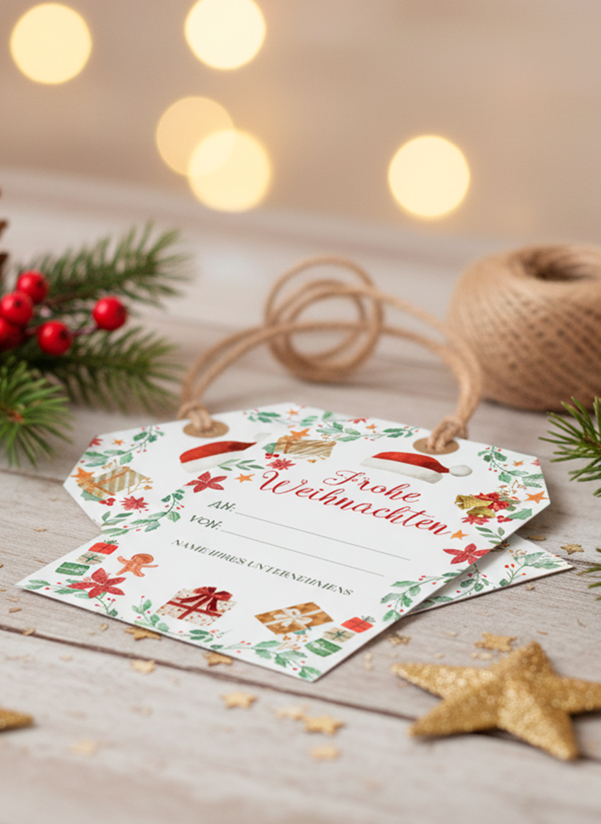 Weihnachts Geschenkanhänger Vorlage