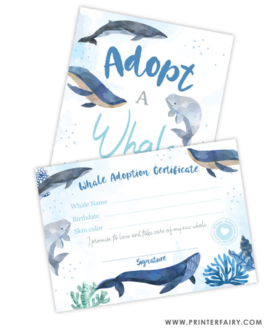Whale Adoption Pack