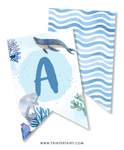 Whales Birthday Party Banner