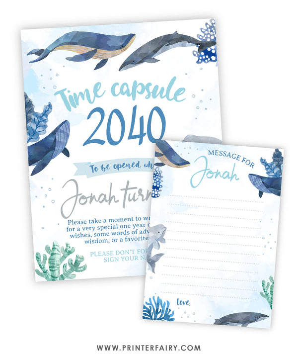 Whales Birthday Party Time Capsule