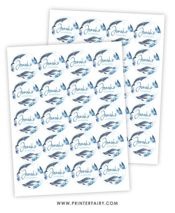Whales Birthday Party Toppers
