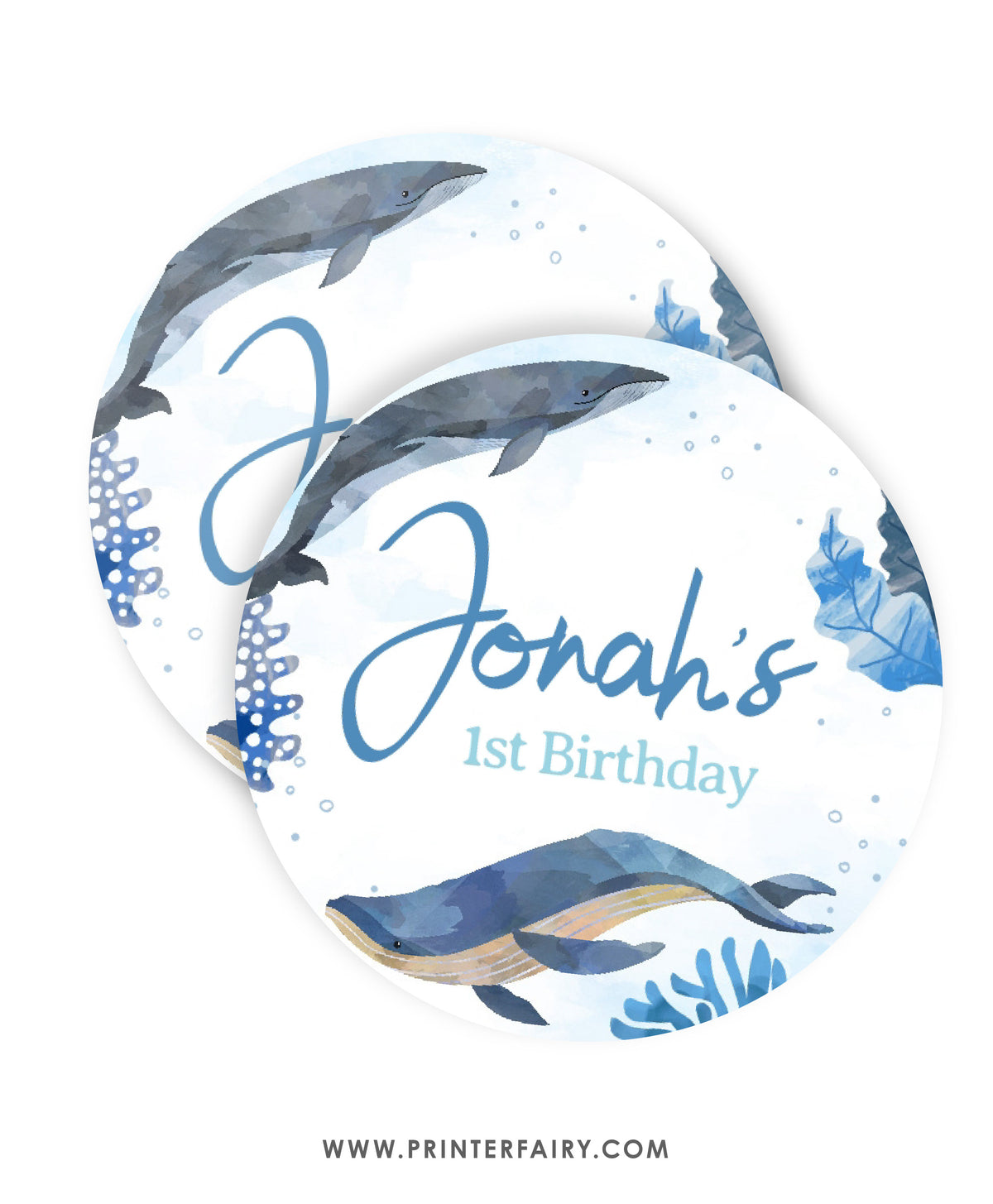 Whales Birthday Party Toppers