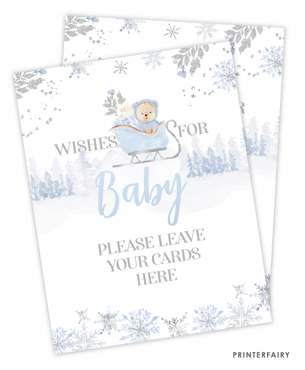 Winter Bear Baby Shower Wishes For Baby