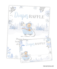 Winter Bear Baby Shower Diaper Raffle