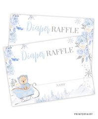 Winter Bear Baby Shower Diaper Raffle