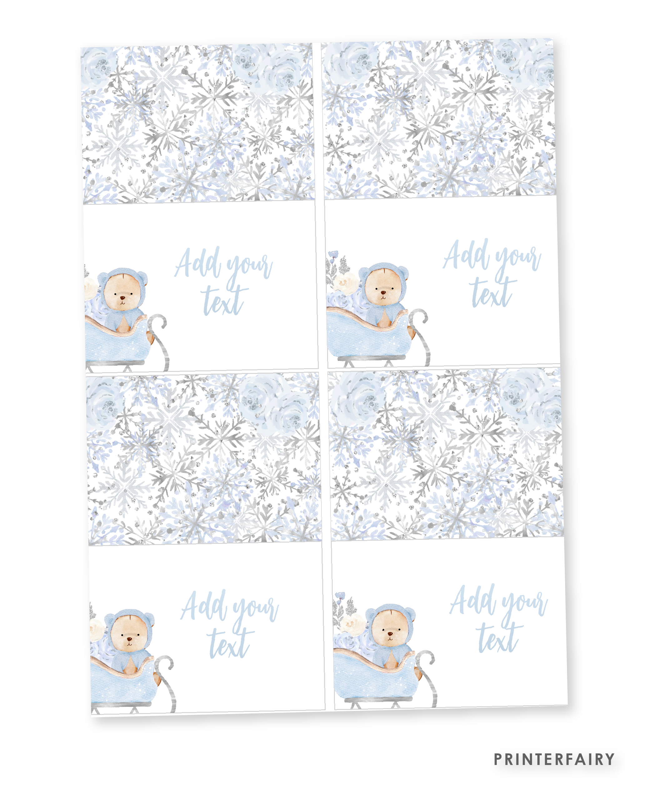 Winter Bear Baby Shower Food Tents