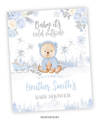 Winter Bear Baby Shower Welcome Sign
