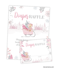 Winter Bear Baby Shower Diaper Raffle