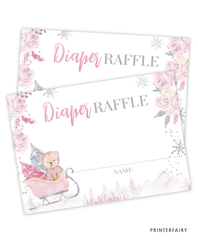 Winter Bear Baby Shower Diaper Raffle