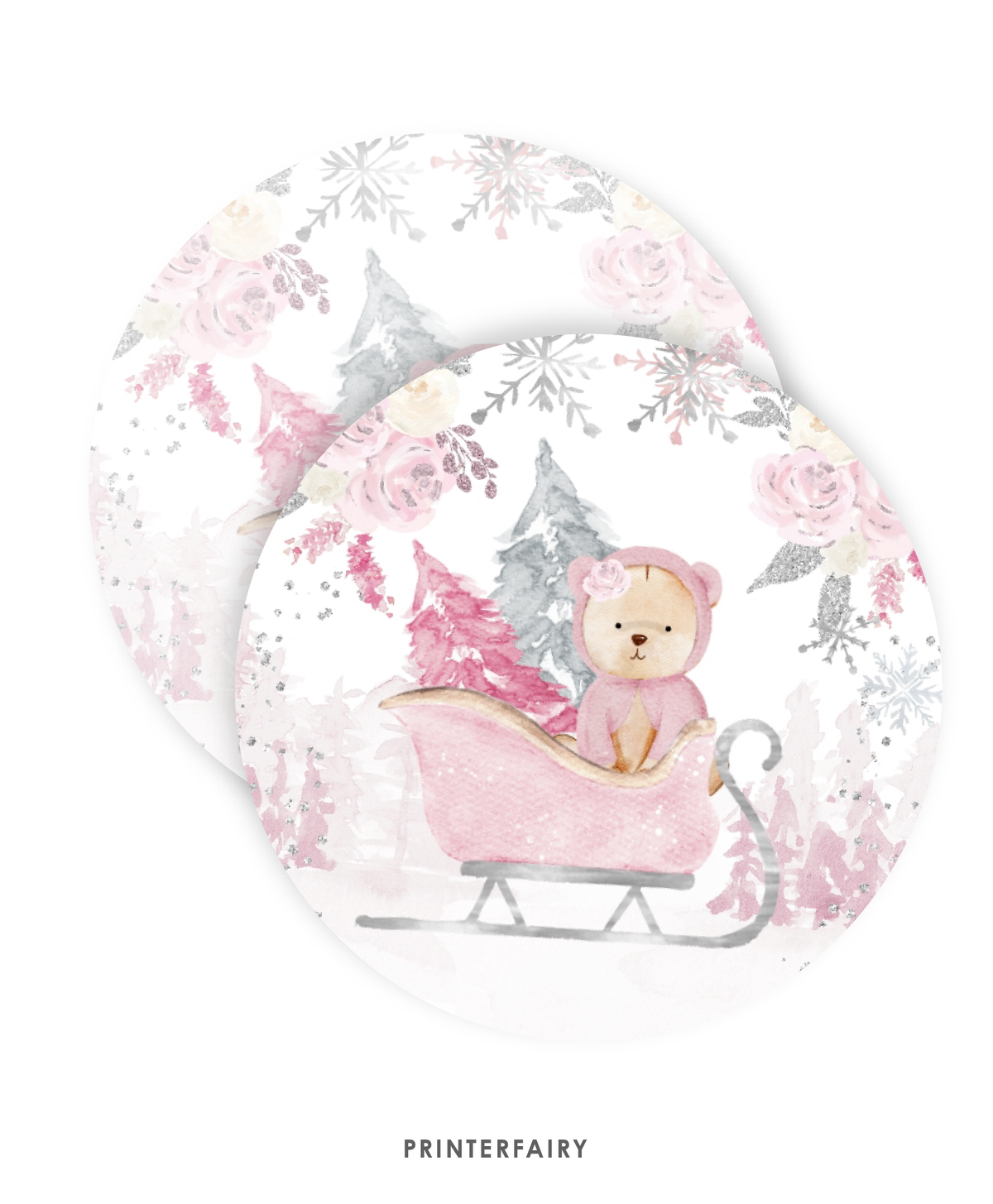 Winter Bear Baby Shower Cupcake Toppers
