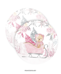 Winter Bear Baby Shower Cupcake Toppers